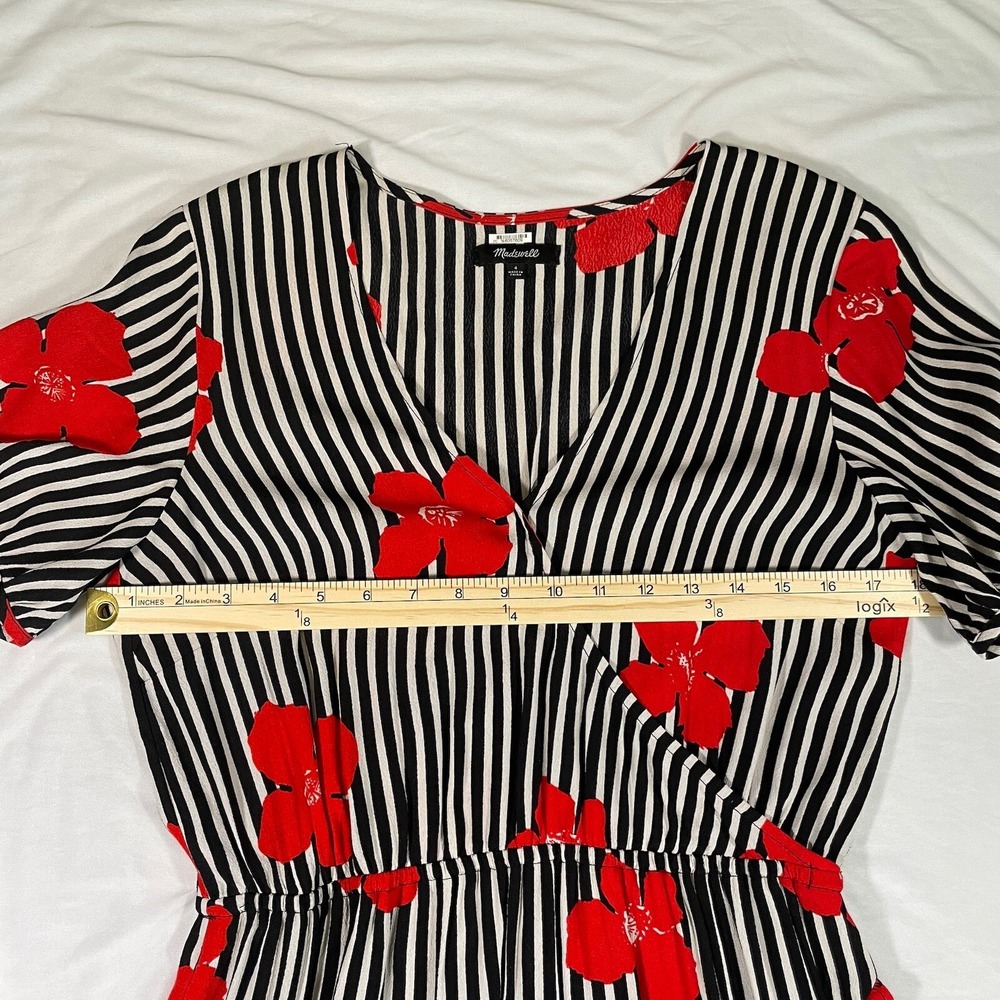 Madewell Ruffle-Wrap Dress in Candied Orchids Size 4 - Picture 7 of 7